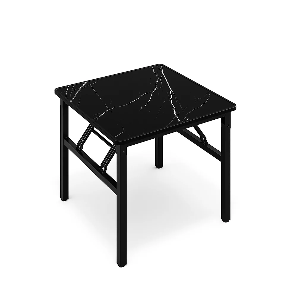 Livingandhome Square 60cm Folding Coffee Table With Marble Effect Top - Image 8