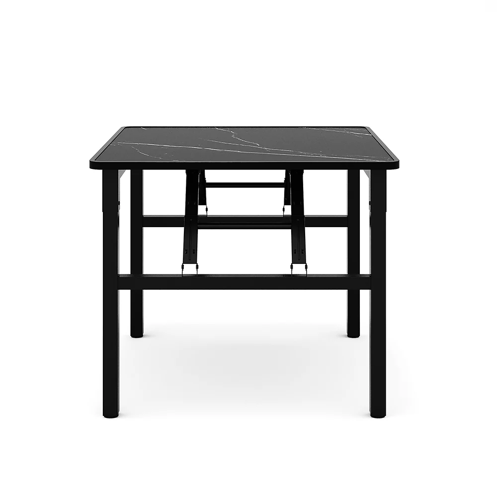 Livingandhome Square 60cm Folding Coffee Table With Marble Effect Top - Image 9