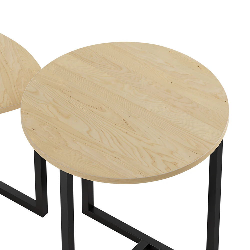 Livingandhome Stylish 2-Piece Nesting Accent Table Set - Image 2