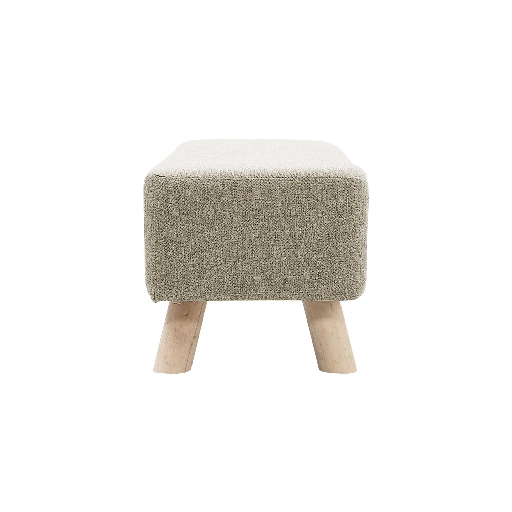 Livingandhome Tofu-style Footstool with Solid Pine Legs - Image 5