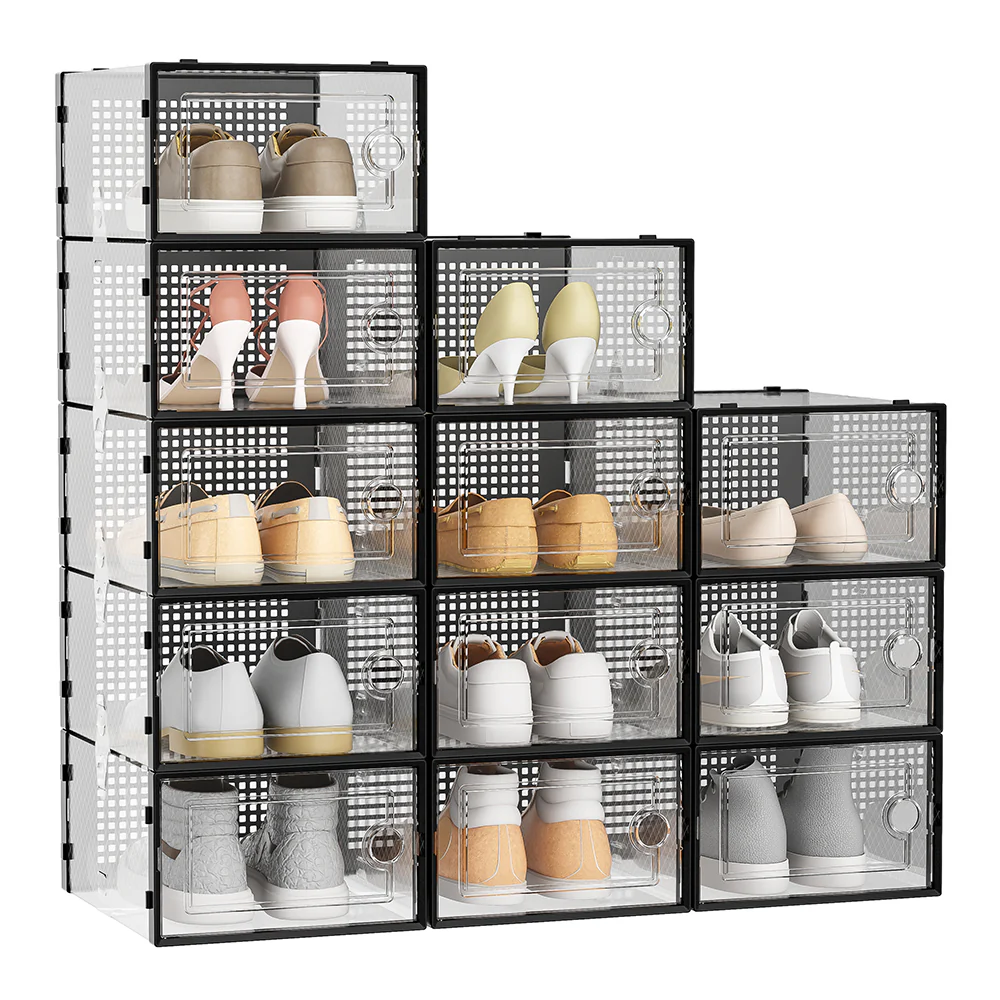 Livingandhome Transparent Foldable Shoe Storage Containers - Image 3