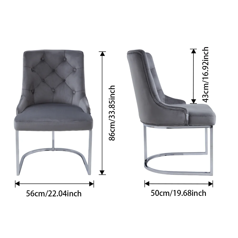 Livingandhome Upholstered Tufted Velvet Buttoned Dining Chair - Image 8