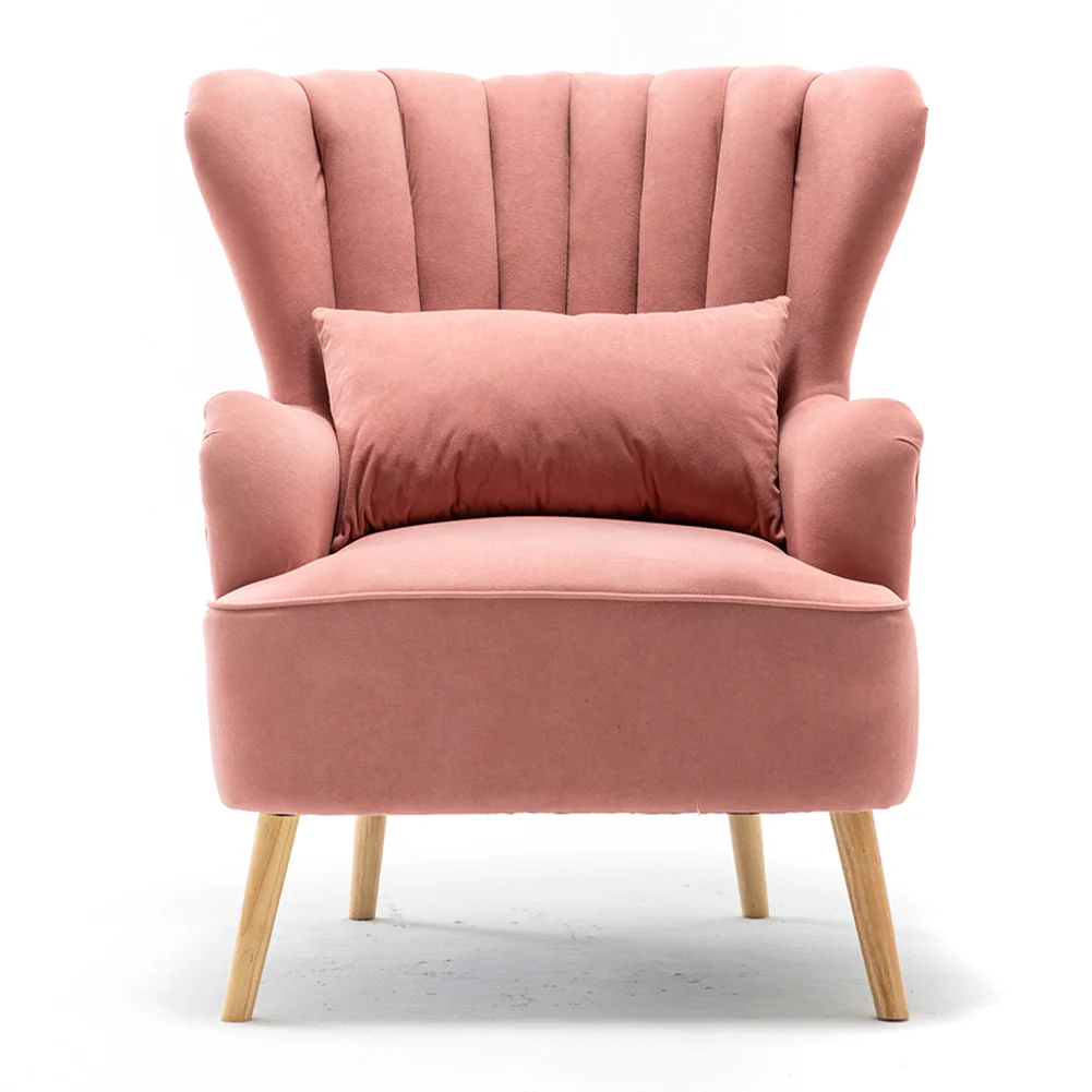 Livingandhome Velvet Armchair with Footstool - Image 4
