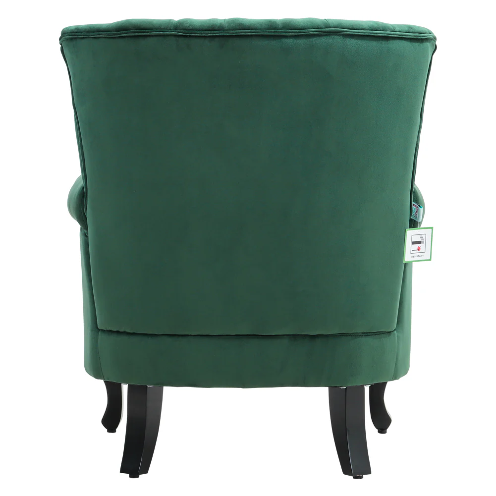 Livingandhome Velvet Channel-Tufted Armchair - Image 4