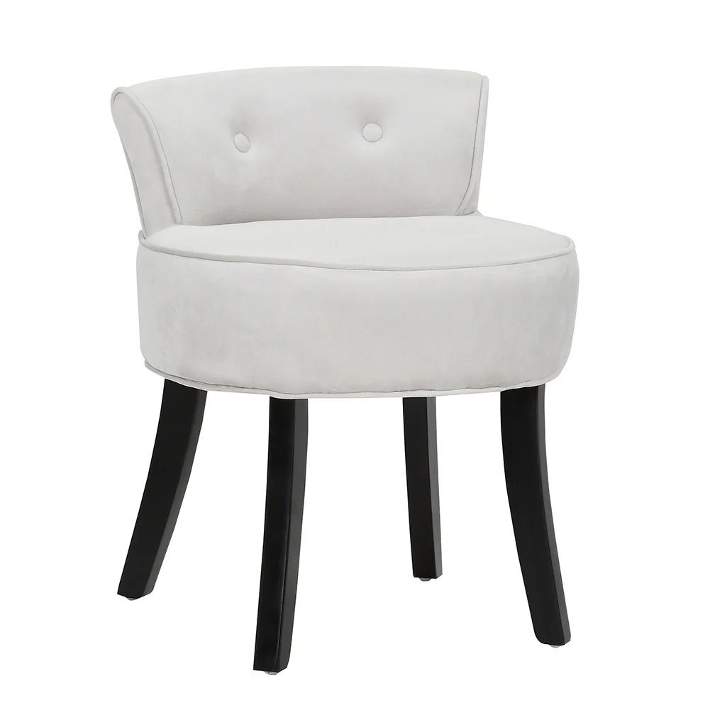 Livingandhome Velvet Soft Seat Low Back Vanity Stool Dressing Table Chair - Image 6