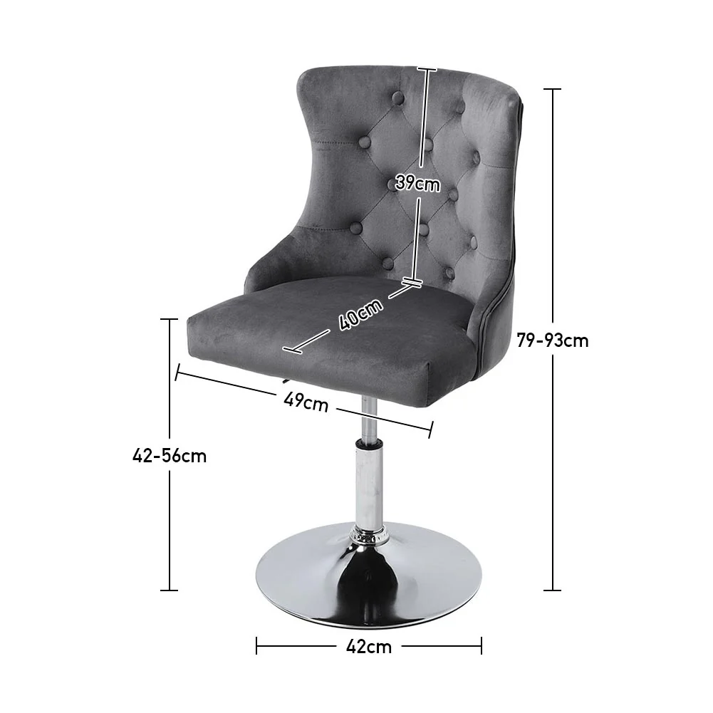 Livingandhome Velvet Upholstered Adjustable Bar Stool - Image 8