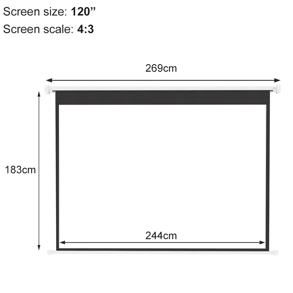 Livingandhome Wall Mount Electric Projector Screen - Image 5