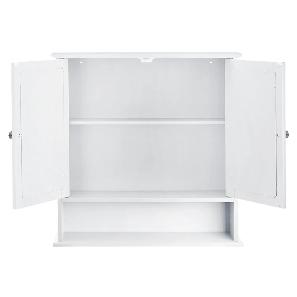 Livingandhome Wall Mount Rectangular Mirror Cabinet Bathroom Organizer - Image 2