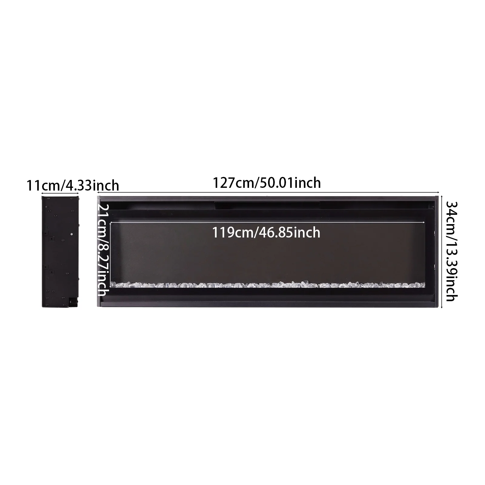 Livingandhome Wall Mounted Electric Fireplace With Remote Control - Image 8
