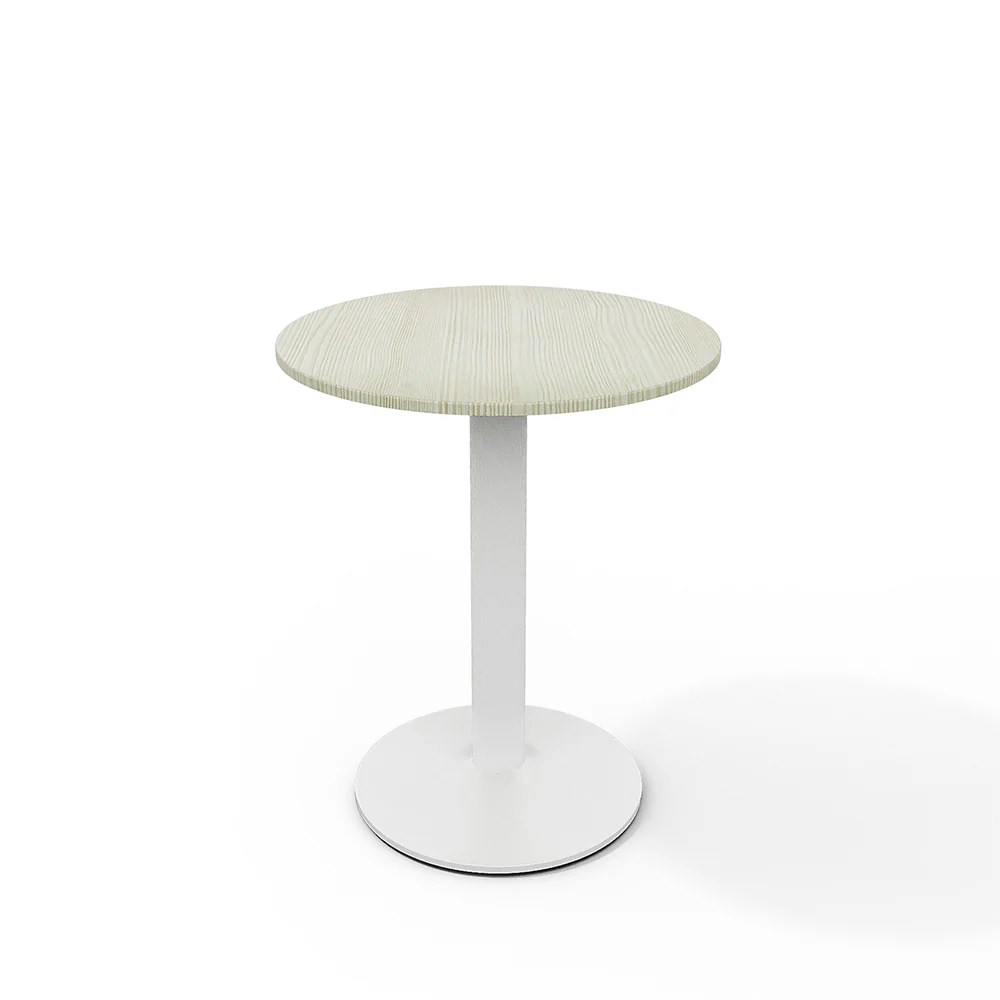 Livingandhome White Round Cafe Table with Metal Base - Image 5