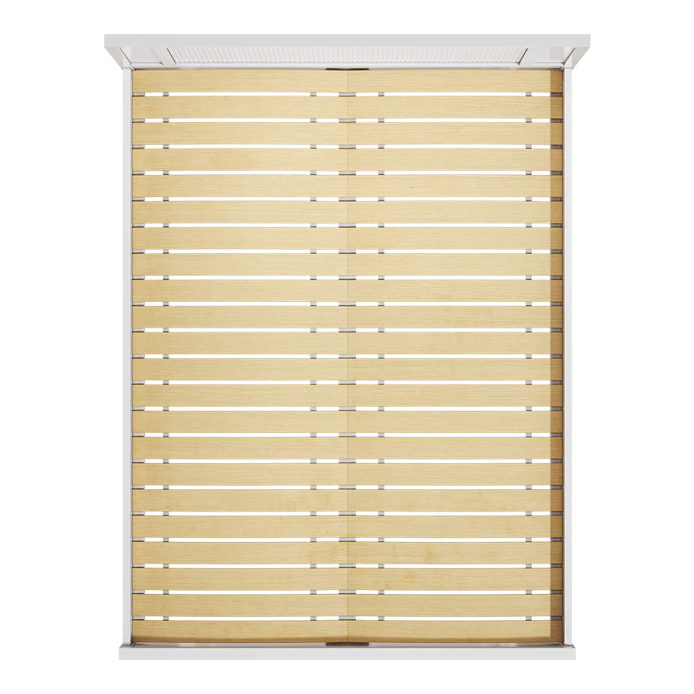 Livingandhome White Slatted Wooden Bed Frame - Image 2