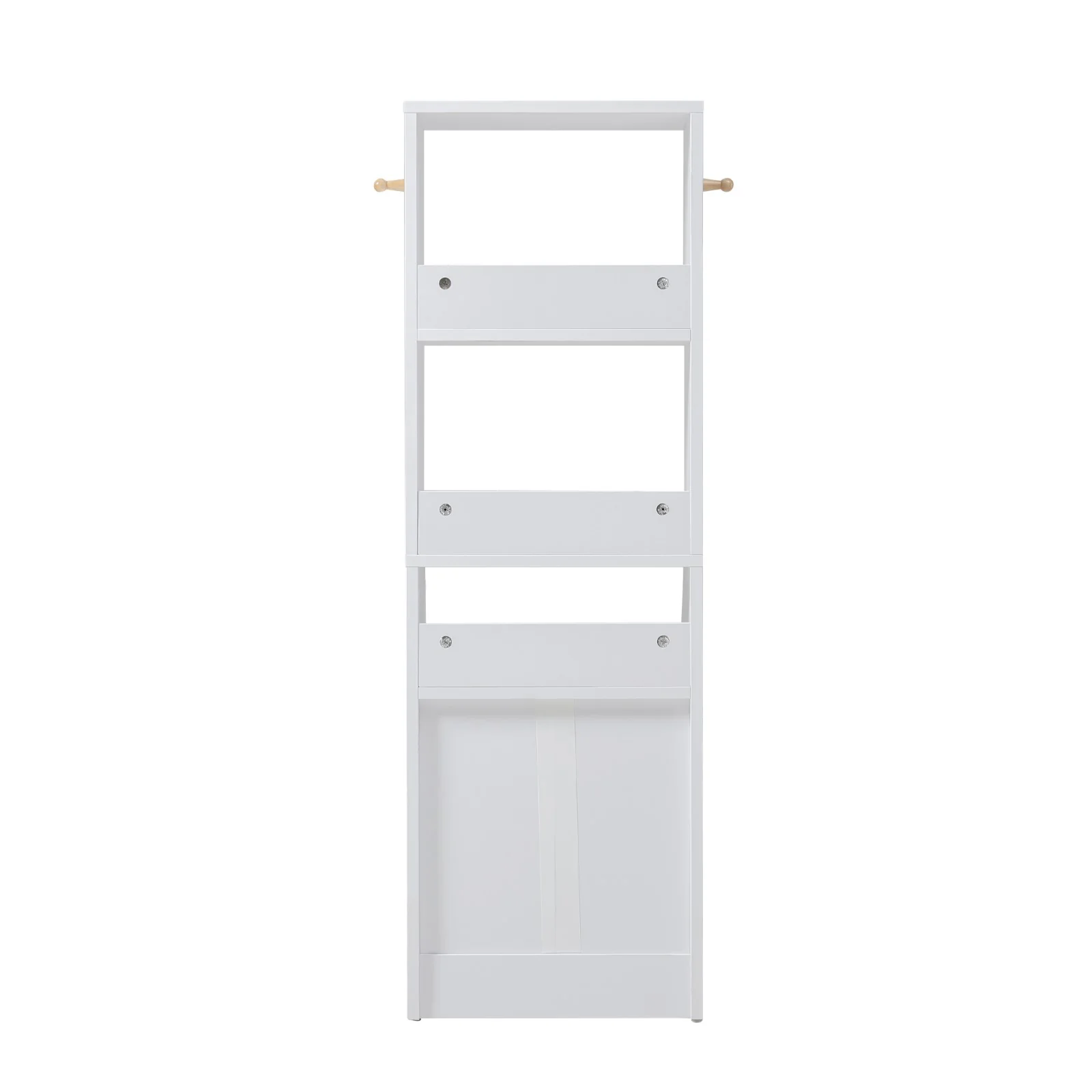 Livingandhome White Slim Storage Shelving Unit with Lockable Drawer - Image 6