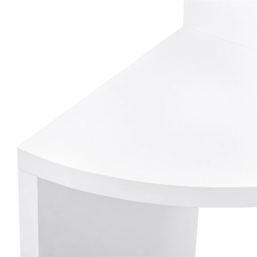Livingandhome Wooden Zigzag Floating Corner Shelves 2-Tier White - Image 2