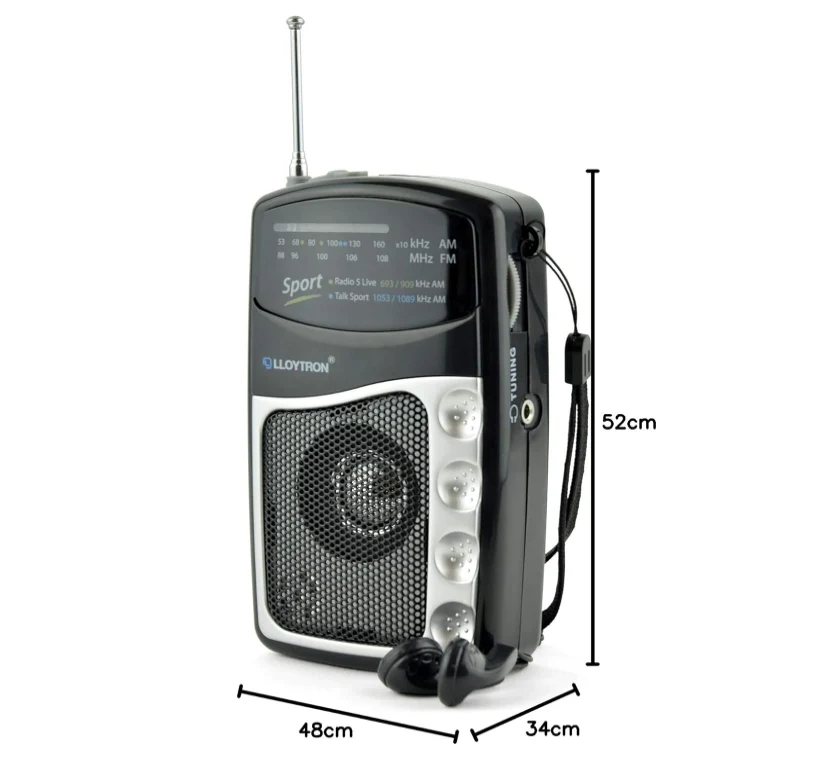 Lloytron 2Band Entertainer Sports Radio With Earphones - Image 2