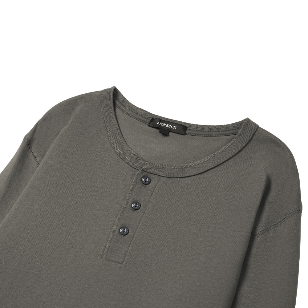 Long-Sleeved Henley T-Shirt - Image 5