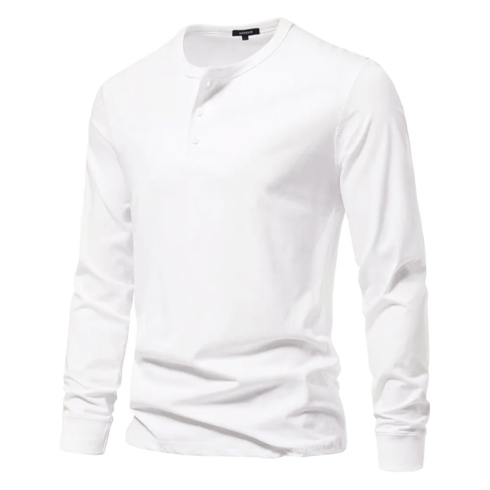 Long-Sleeved Henley T-Shirt - Image 3