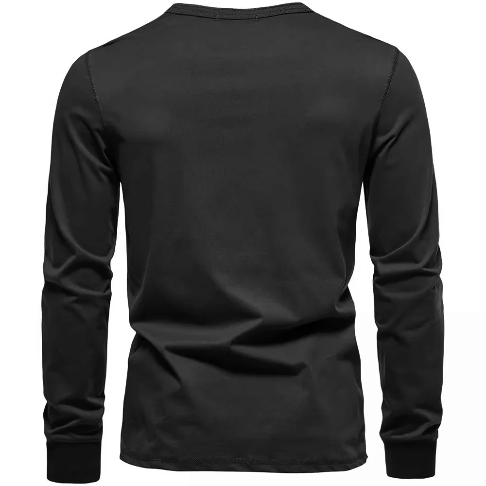 Long-Sleeved Henley T-Shirt - Image 4