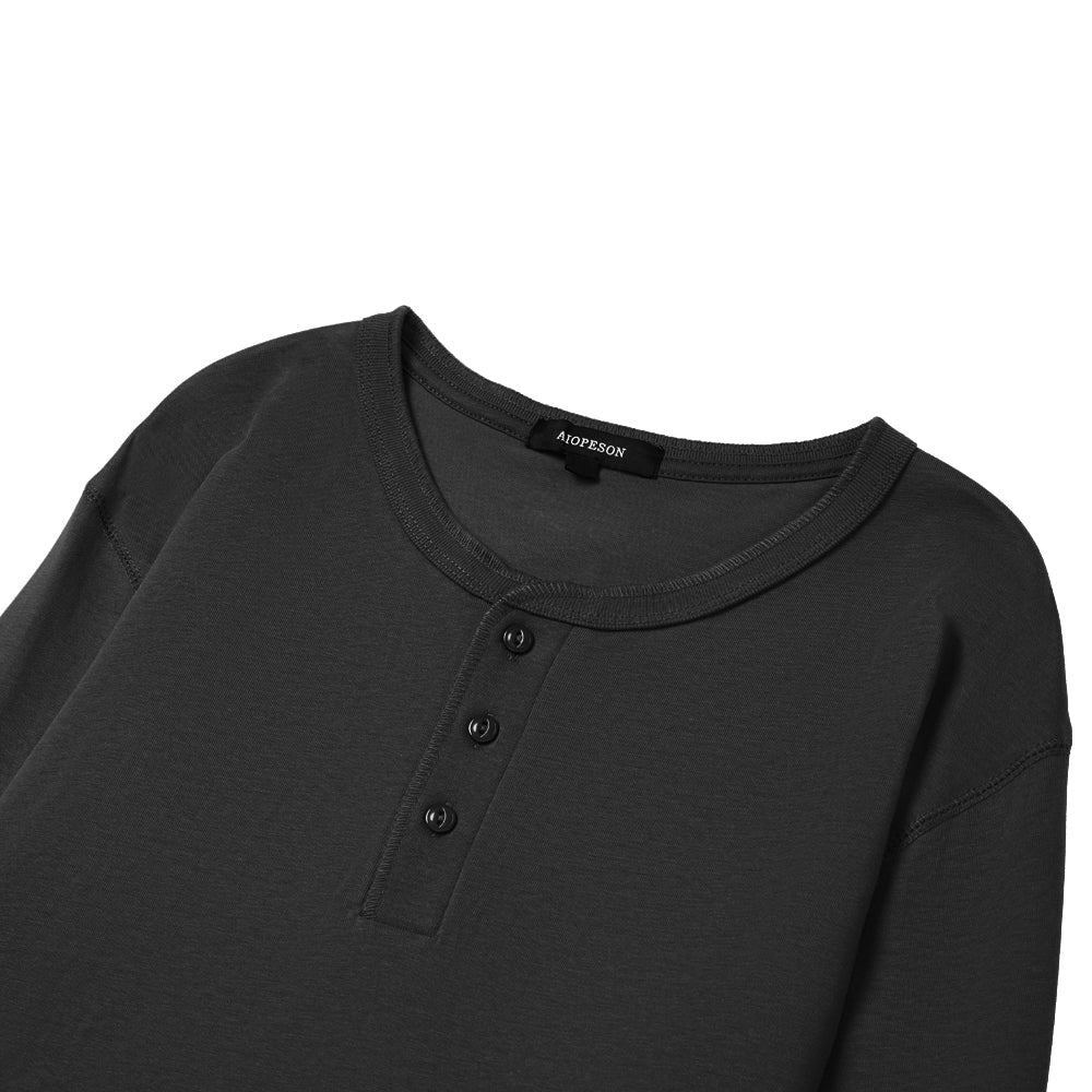Long-Sleeved Henley T-Shirt - Image 5