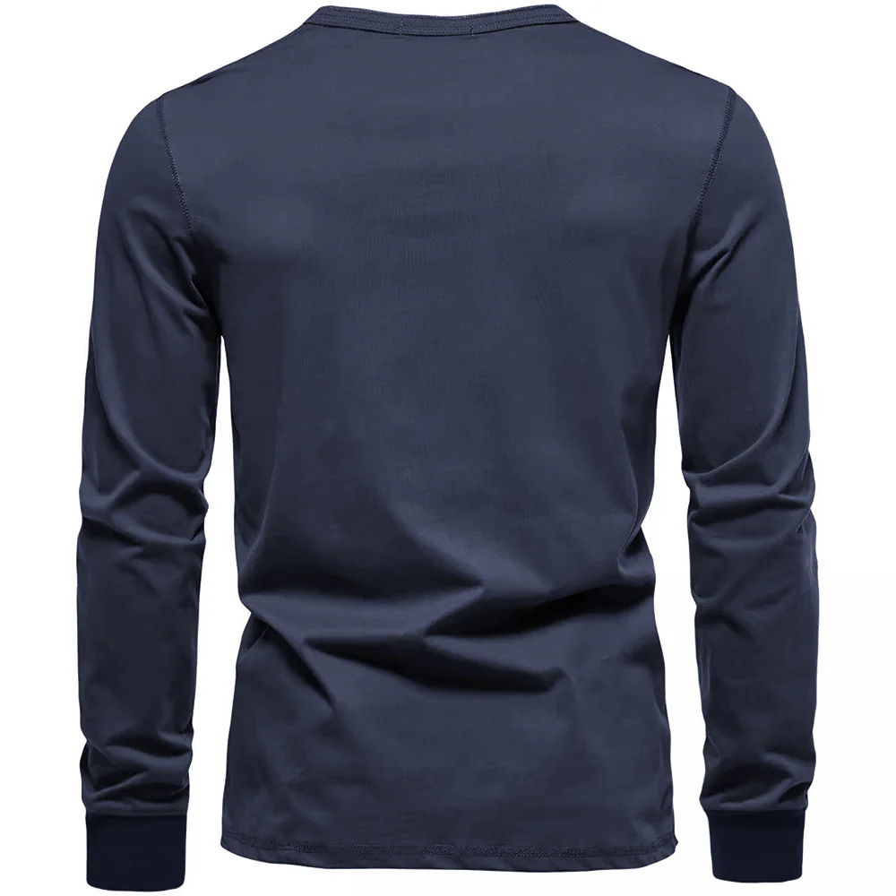 Long-Sleeved Henley T-Shirt - Image 4