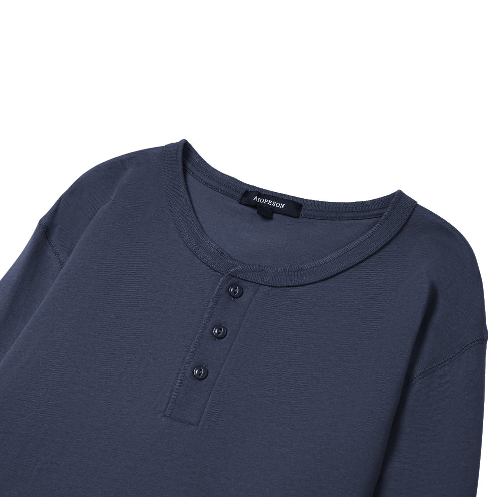 Long-Sleeved Henley T-Shirt - Image 5