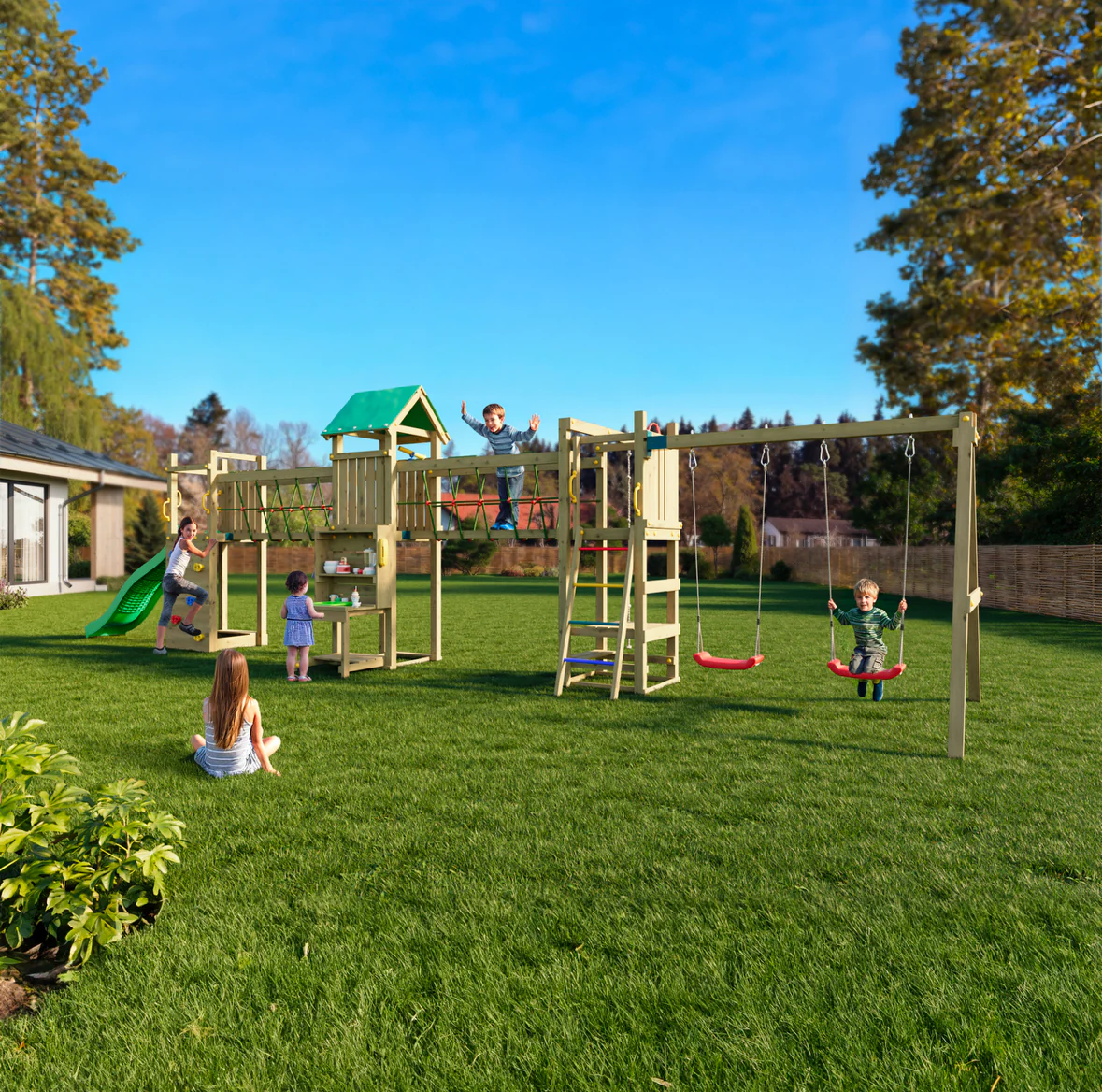 Longo Maxi - Wooden Climbing Frame With Slide, Swings, Telescope And Mud Kitchen - Image 4