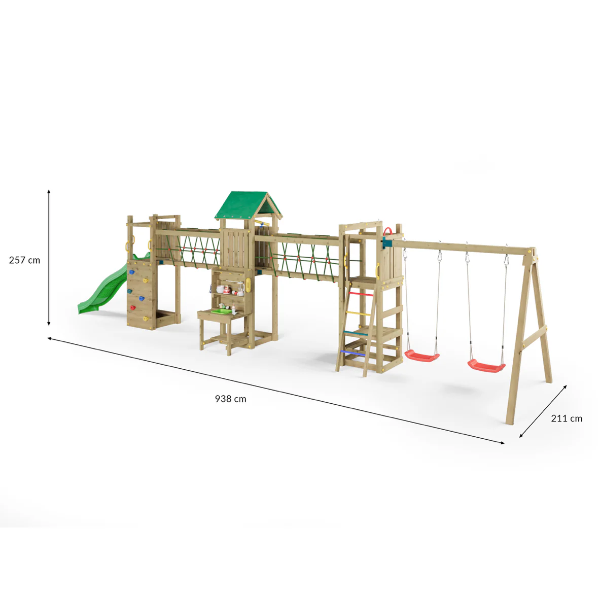 Longo Maxi - Wooden Climbing Frame With Slide, Swings, Telescope And Mud Kitchen - Image 6