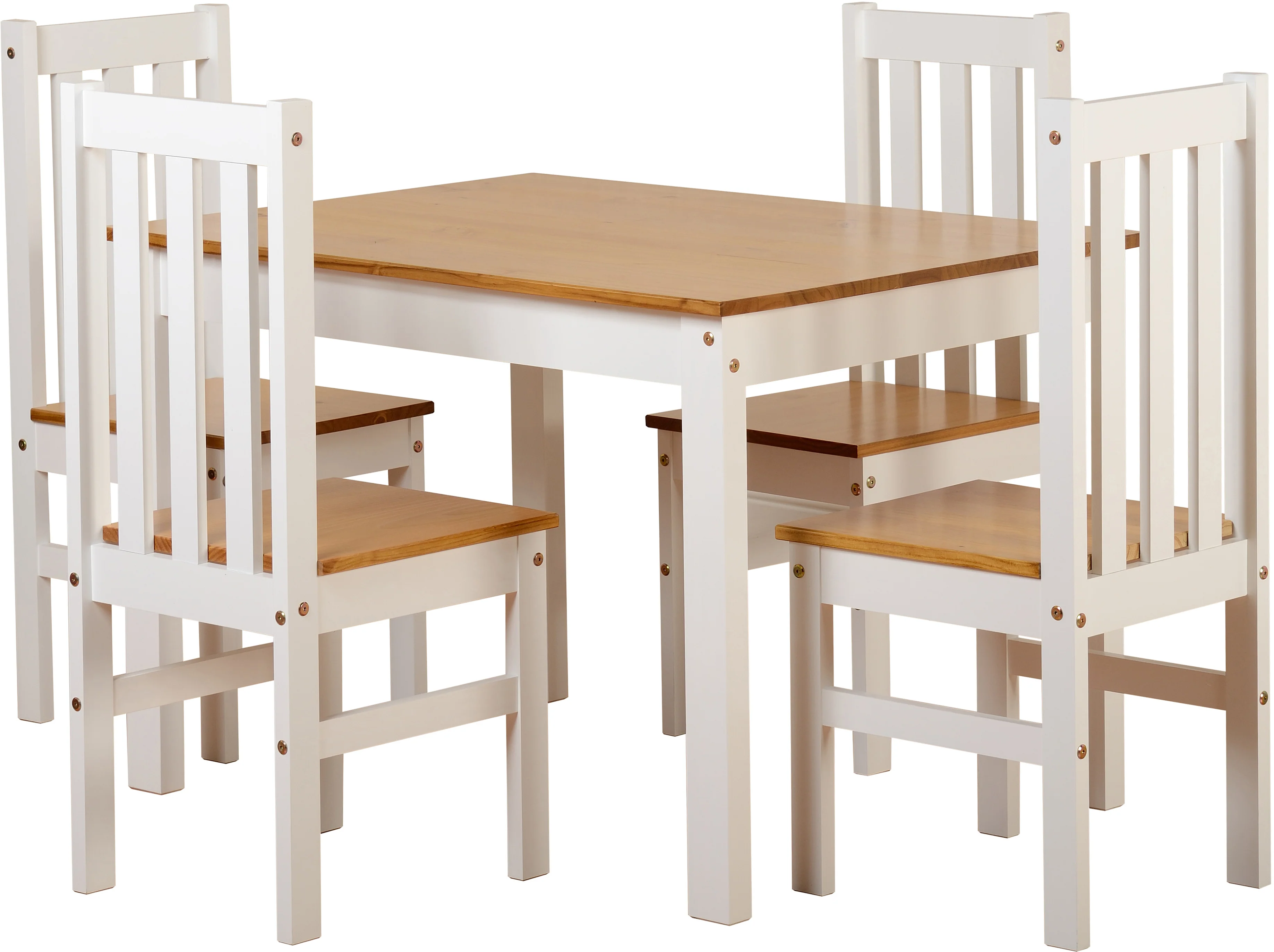 LUDLOW 1+4 DINING SET - WHITE/OAK EFFECT - Image 4