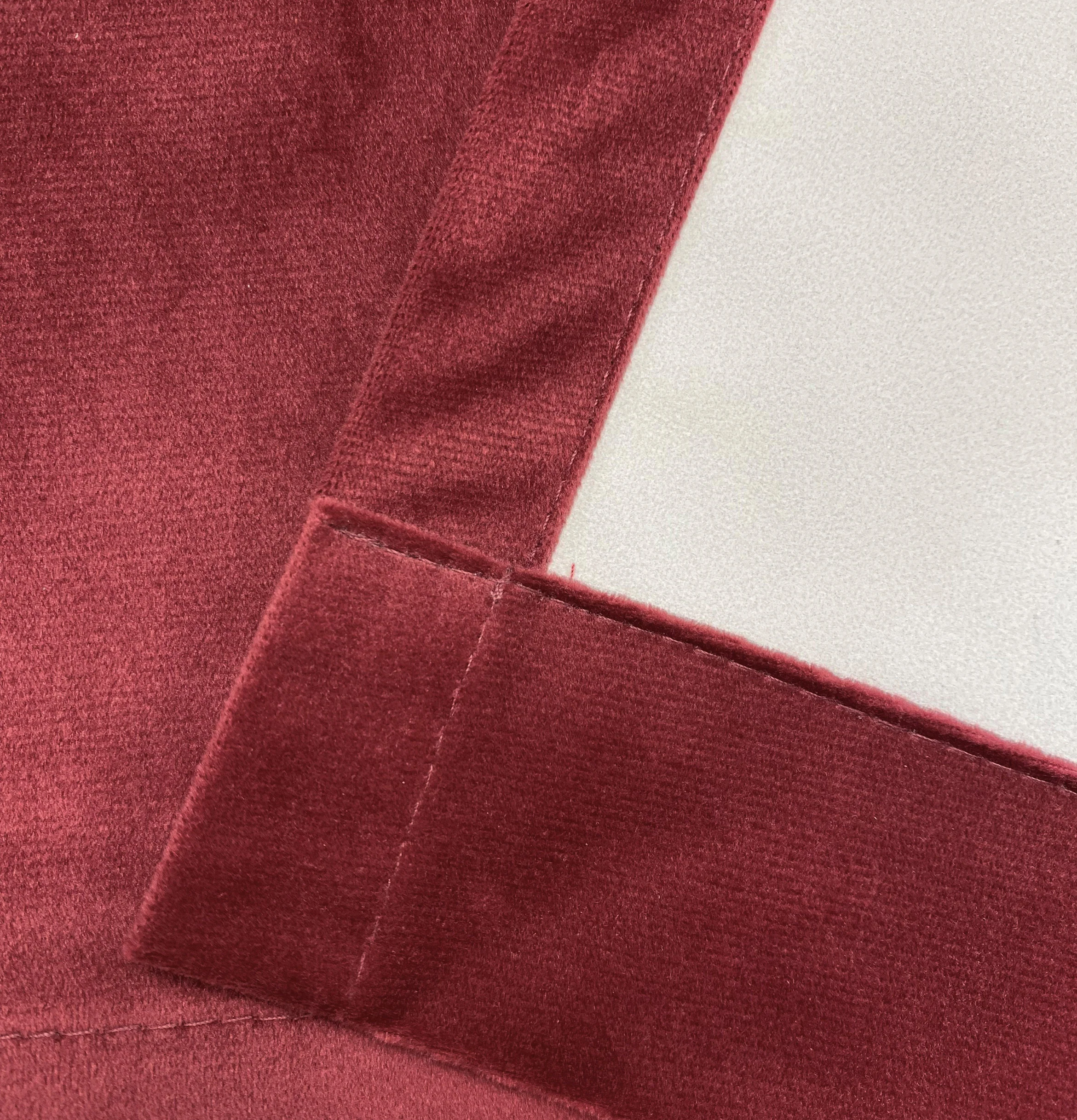 Luxury Enhanced Living Red Velvet, Supersoft, 100% Blackout, Thermal Curtains with Tape Top - Red - Image 5