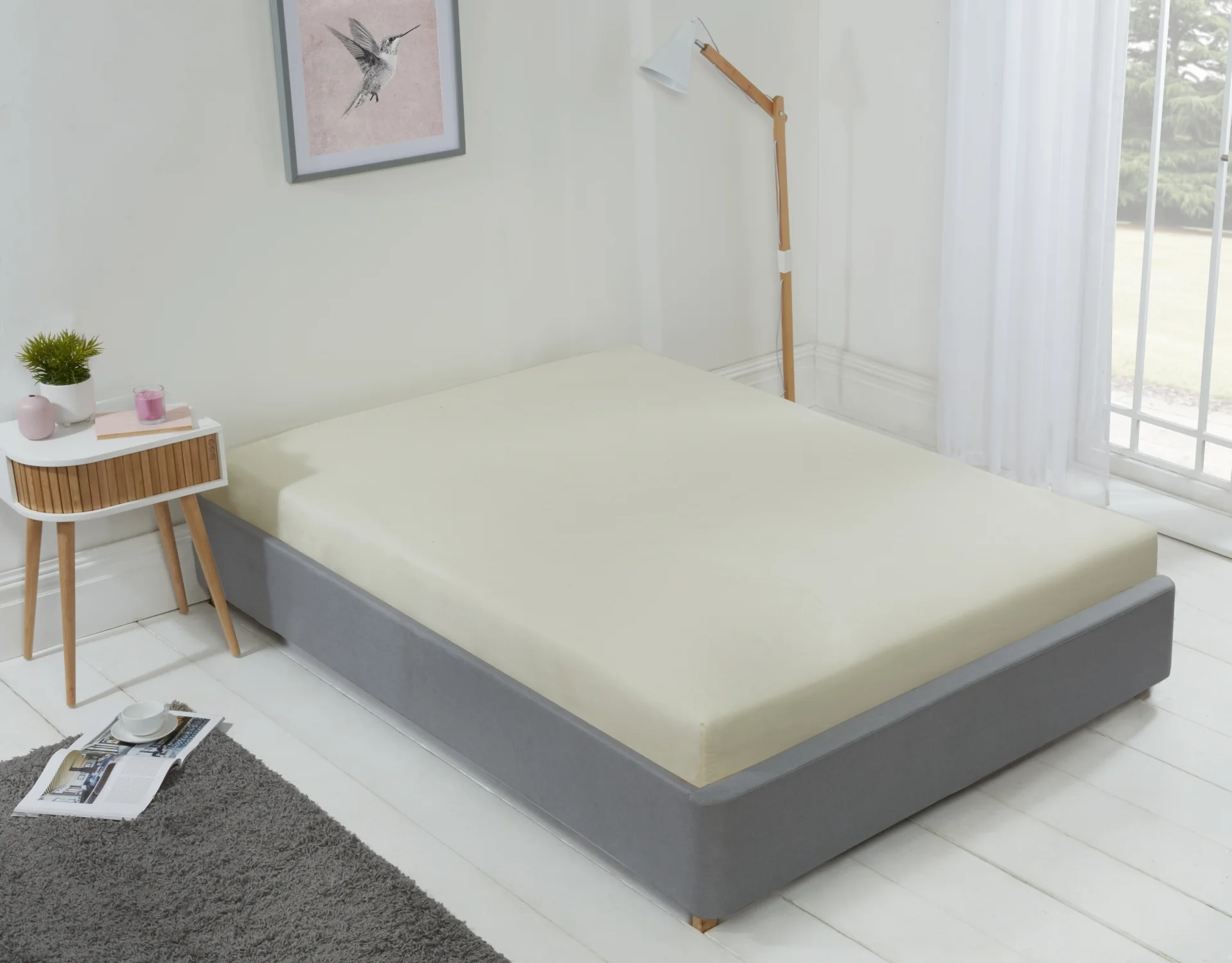 Lyla Fitted Sheet In Cream - King