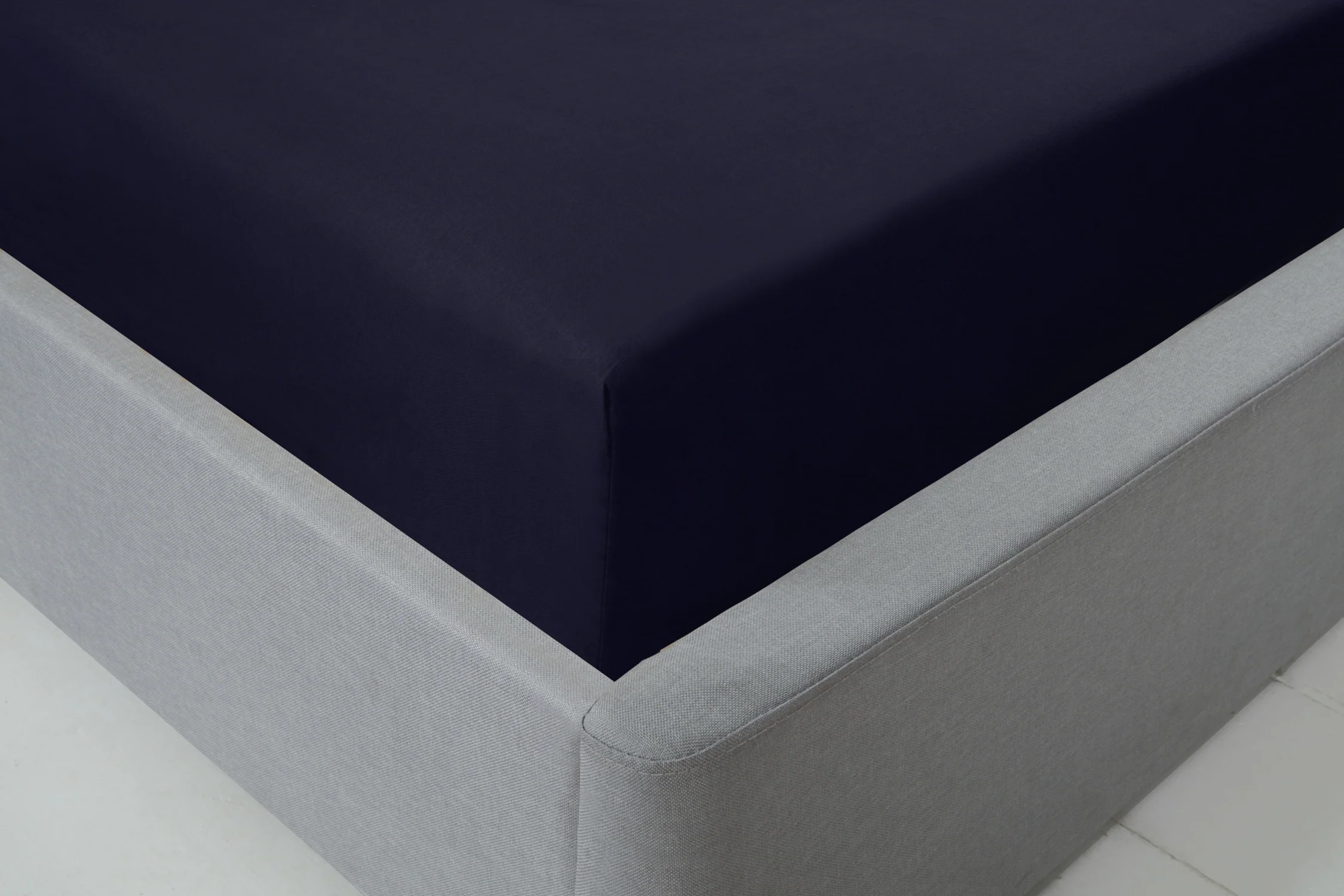 Lyla Fitted Sheet In Navy - Double Size - Image 3