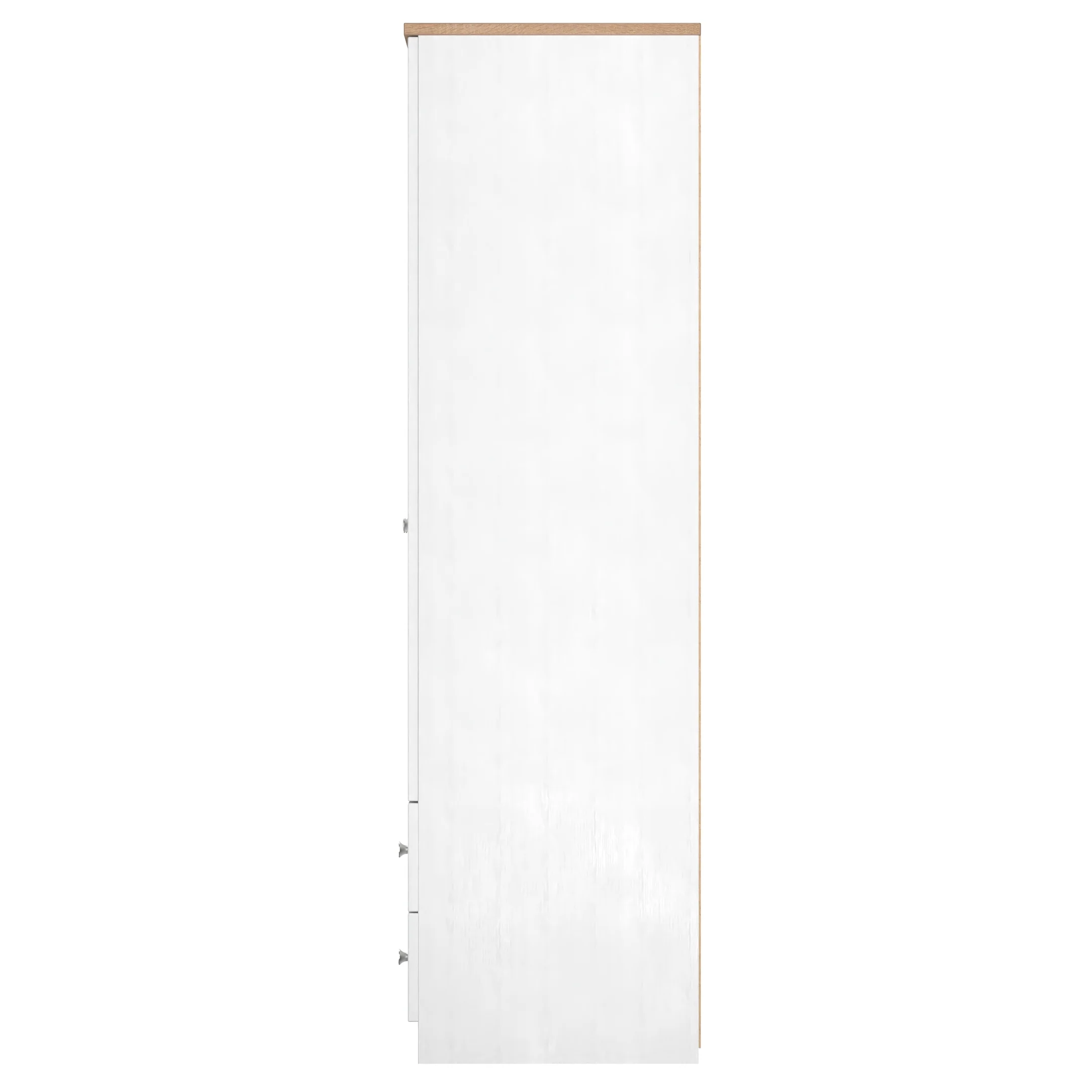 Lynton Ready Assembled 2 Door 2 Drawer Wardrobe In Porcelain Ash & Bardolino Oak - Image 3