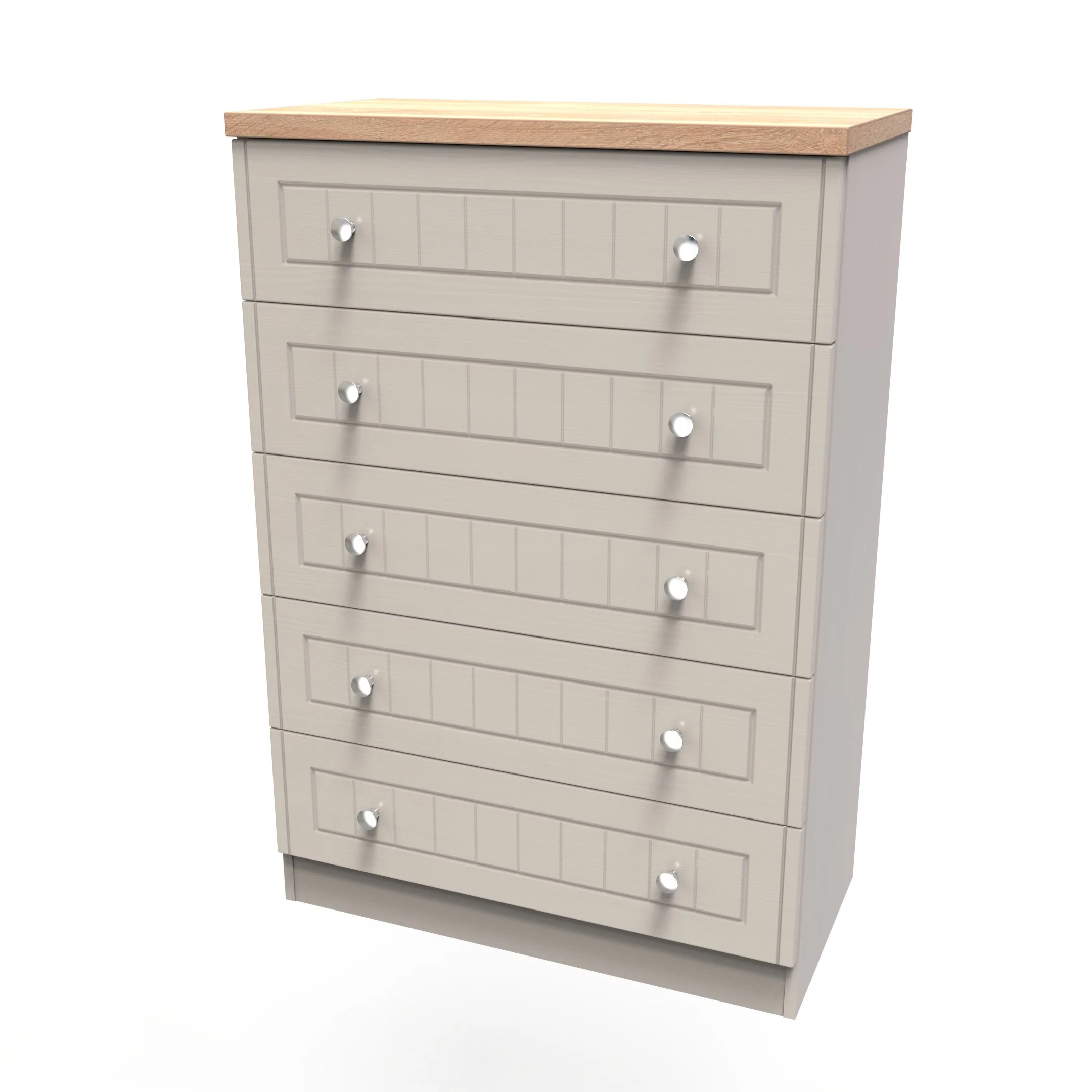 Lynton Ready Assembled 5 Drawer Chest In Kashmir Ash & Bardolino Oak - Image 3