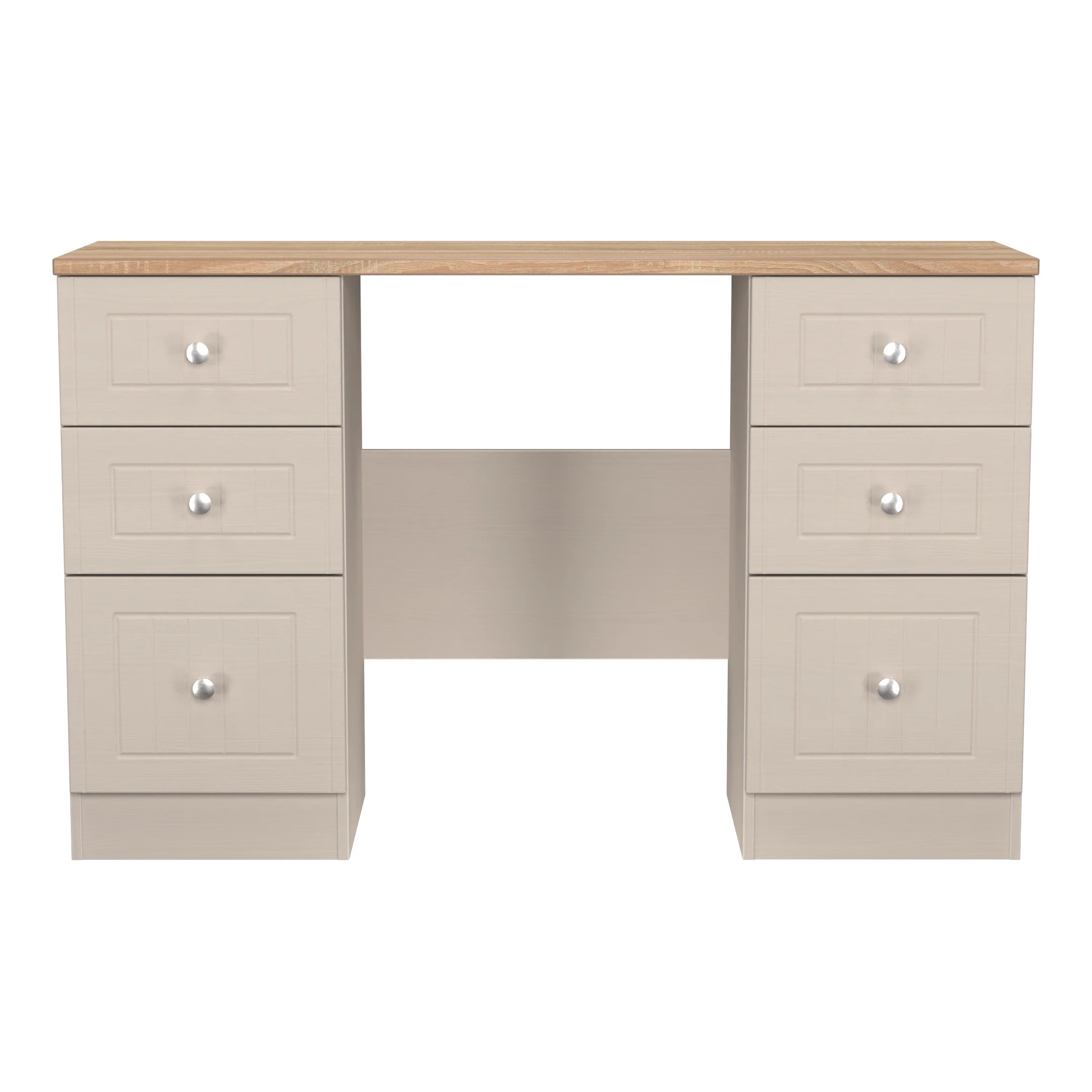 Lynton Ready Assembled Double Pedestal Desk In Kashmir Ash & Bardolino Oak - Image 2
