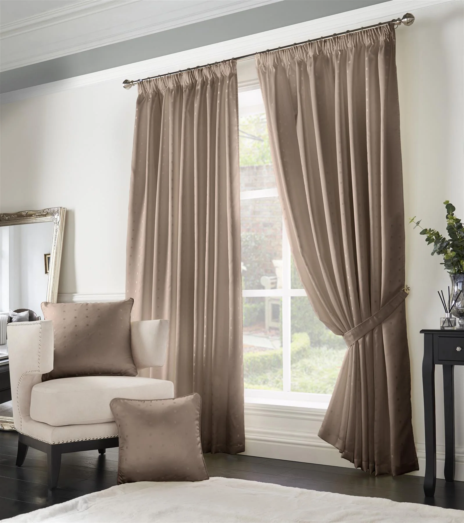 Madison Dobby Square Lined Pencil Pleat Taped Top Curtains