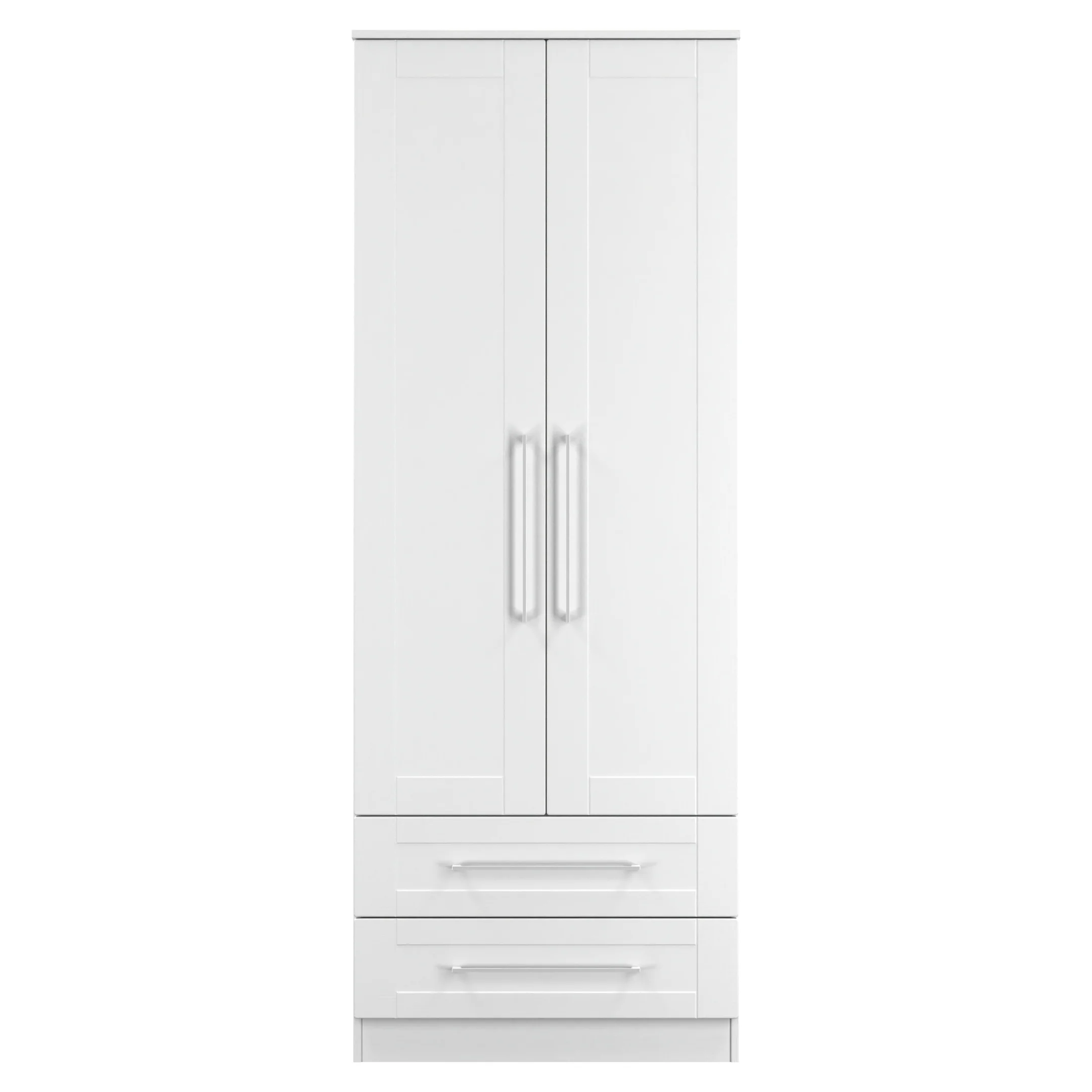Malton Ready Assembled 2 Door 2 Drawer Wardrobe in White Ash - Image 2
