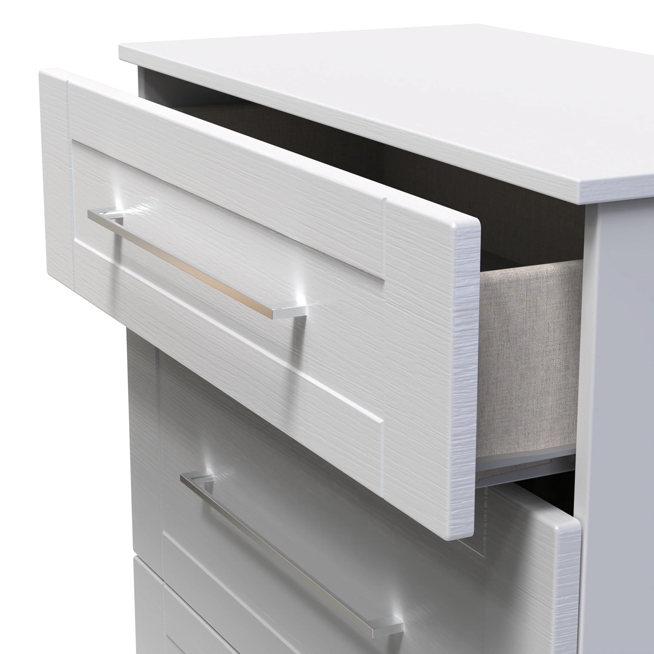 Malton Ready Assembled 3 Drawer Deep Chest in Grey Ash - Image 5