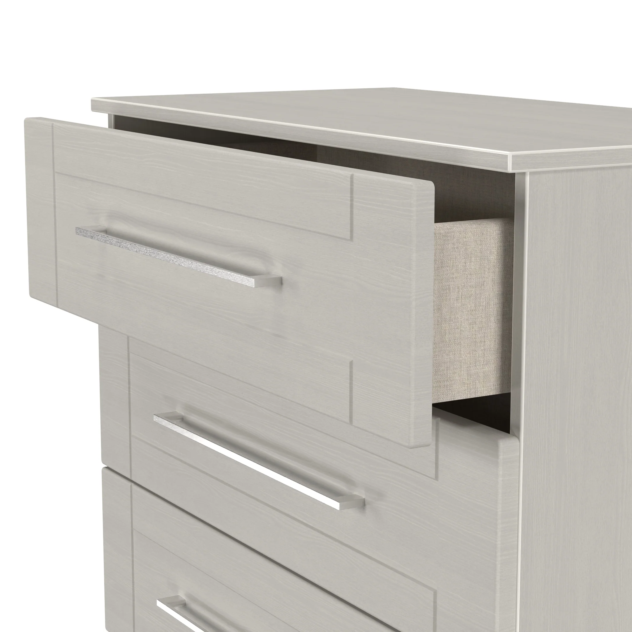 Malton Ready Assembled 5 Drawer Chest in Grey Ash - Image 6
