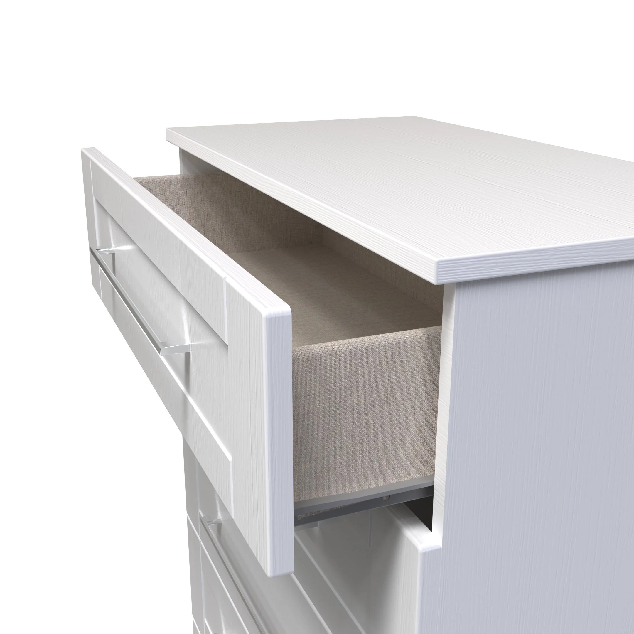 Malton Ready Assembled 5 Drawer Chest in White Ash - Image 11