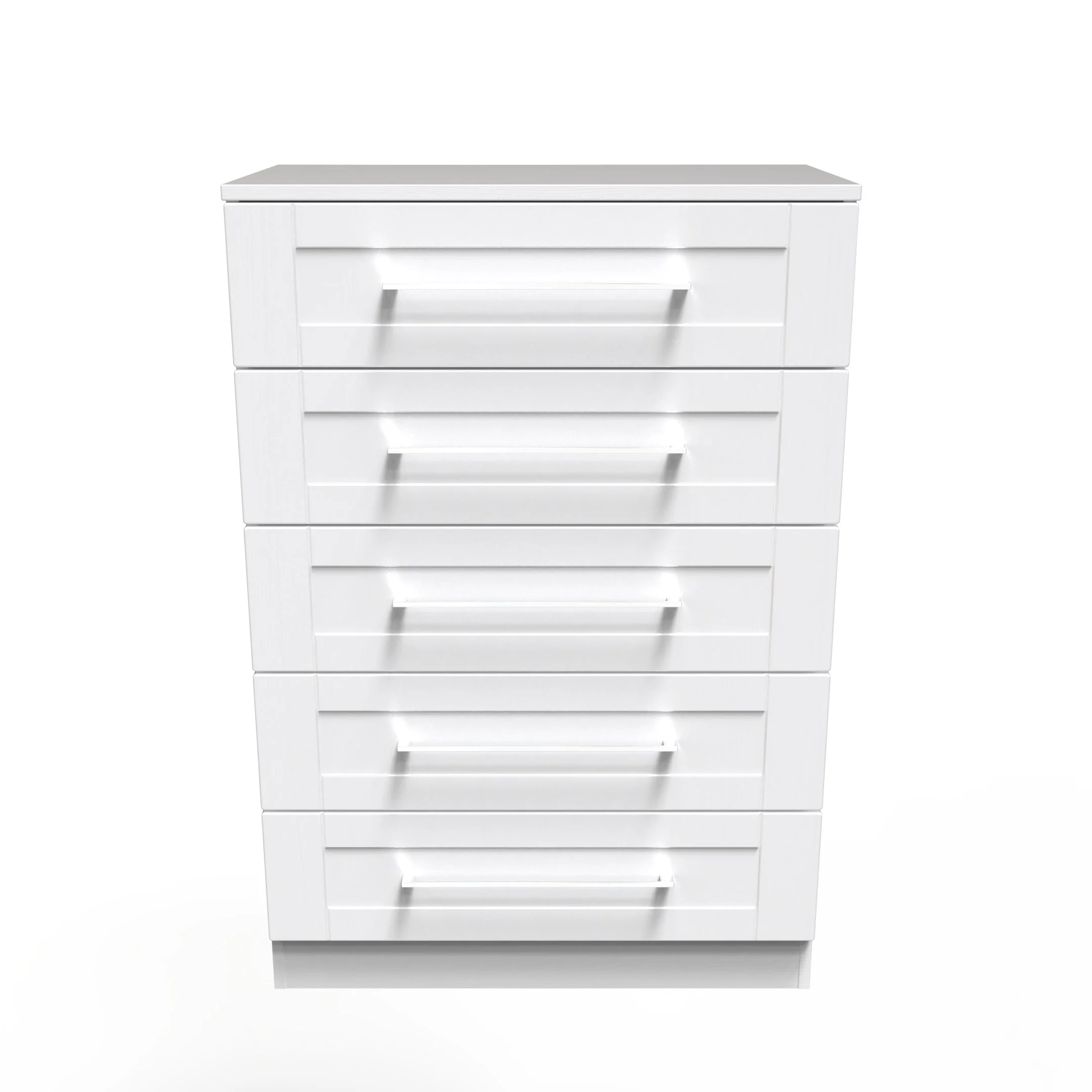 Malton Ready Assembled 5 Drawer Chest in White Ash - Image 3