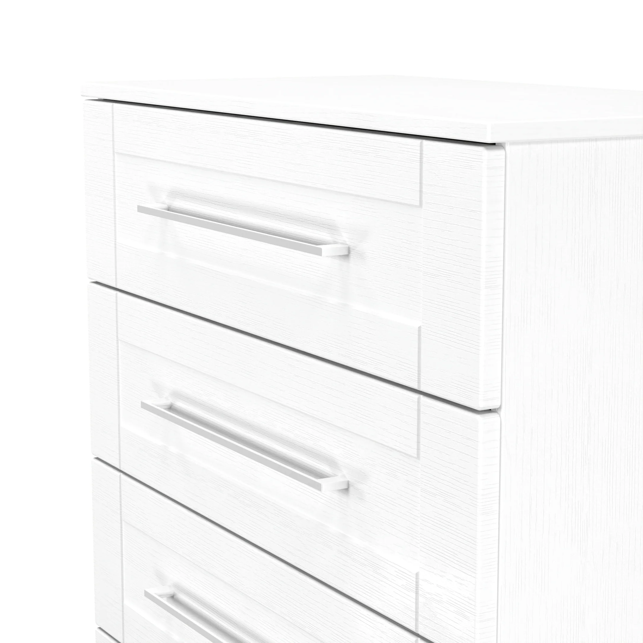 Malton Ready Assembled 5 Drawer Chest in White Ash - Image 8