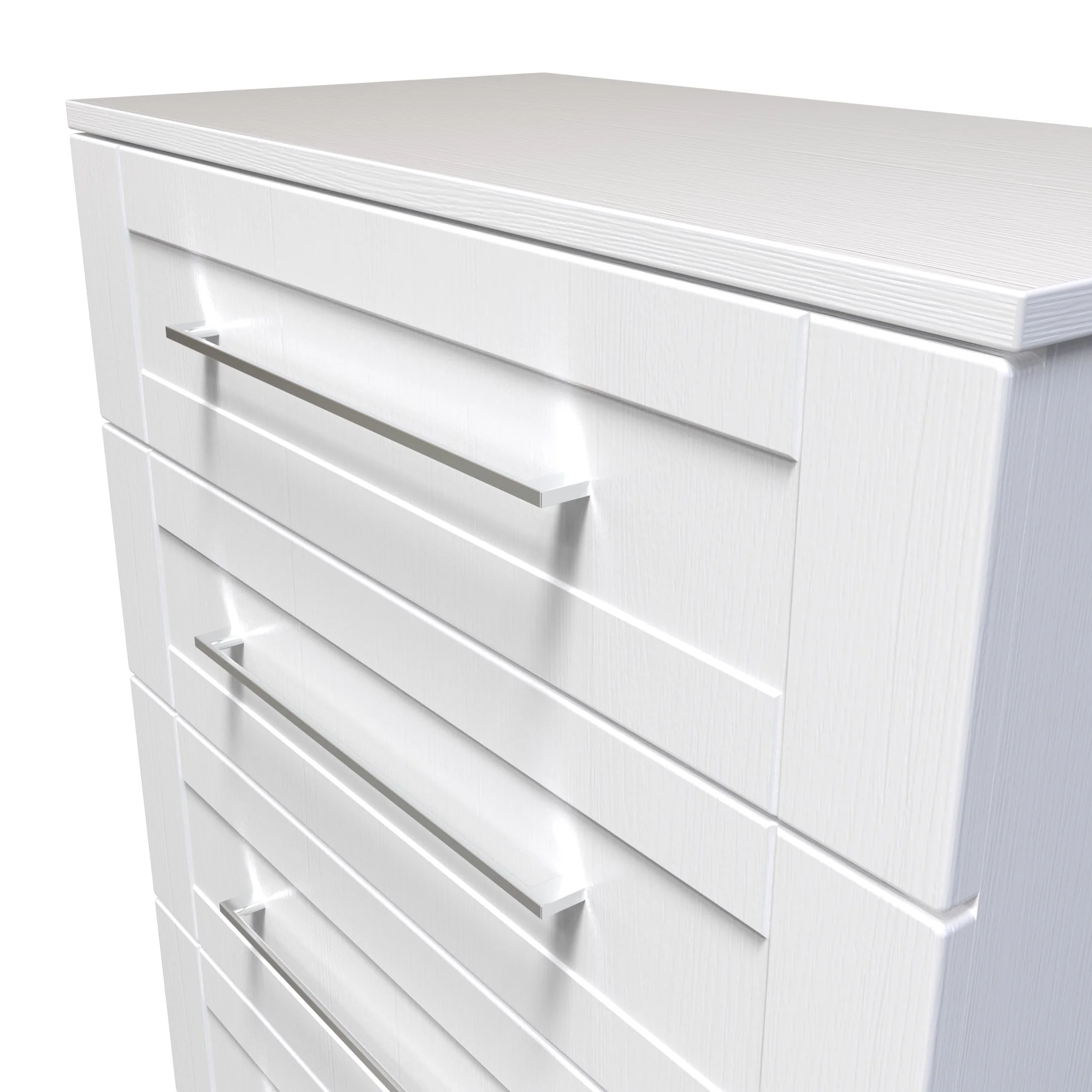 Malton Ready Assembled 5 Drawer Chest in White Ash - Image 9