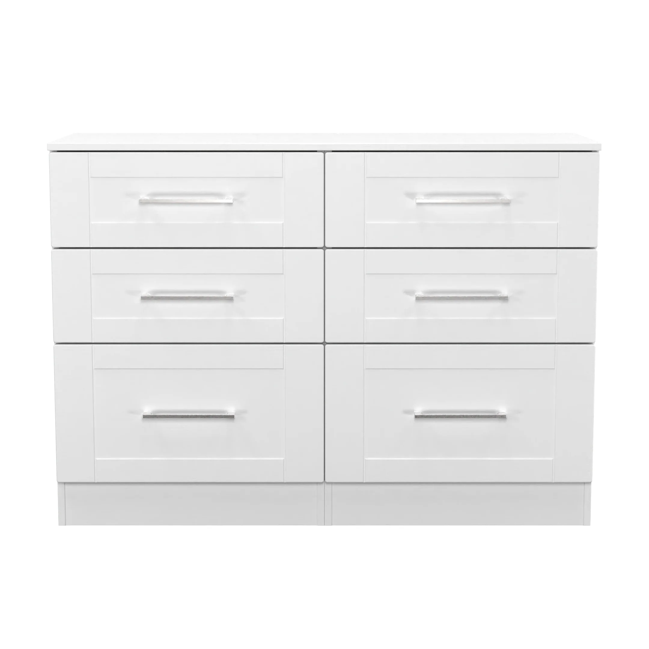 Malton Ready Assembled 6 Drawer Wide Chest in White Ash - Image 2