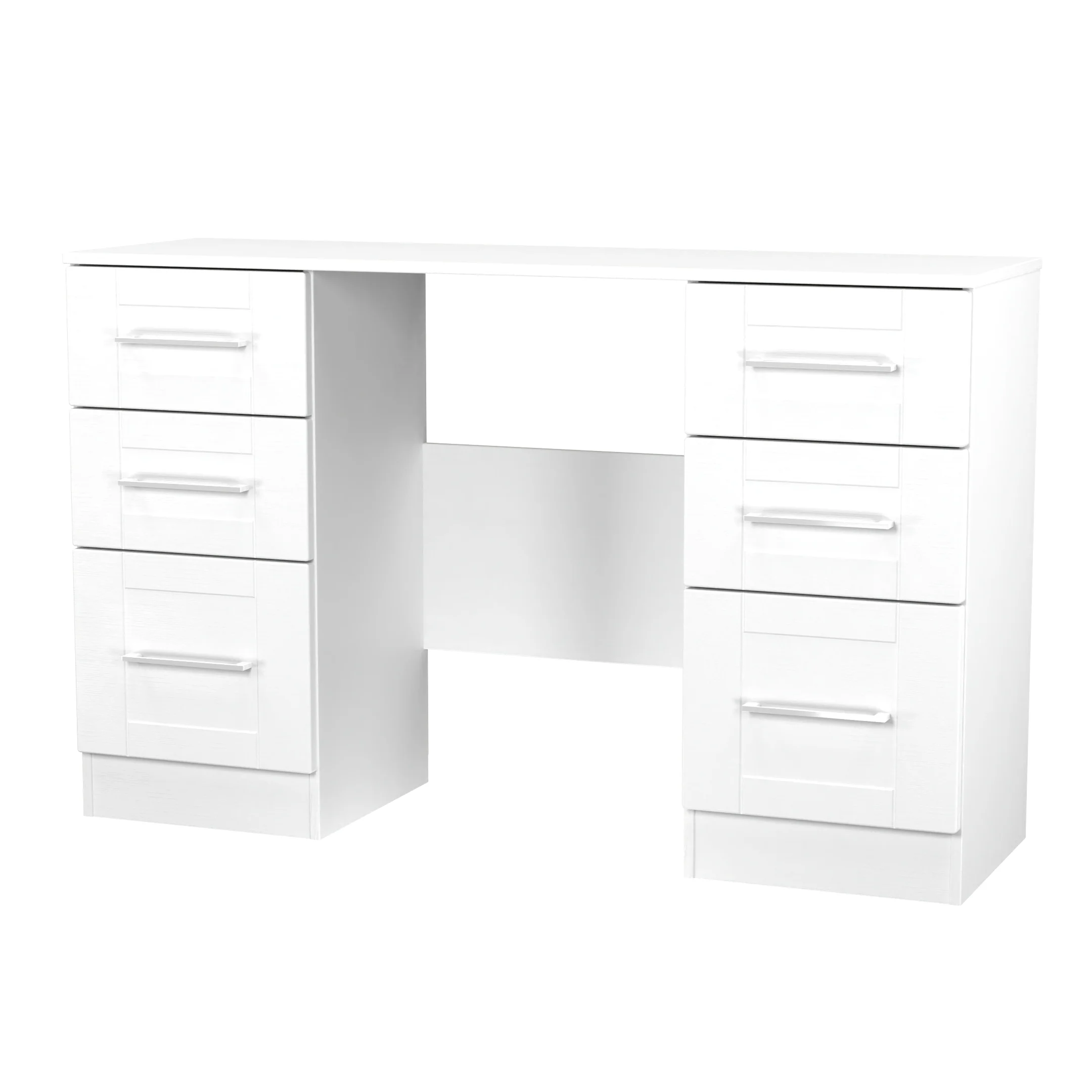 Malton Ready Assembled Double Pedestal Desk in White Ash - Image 4