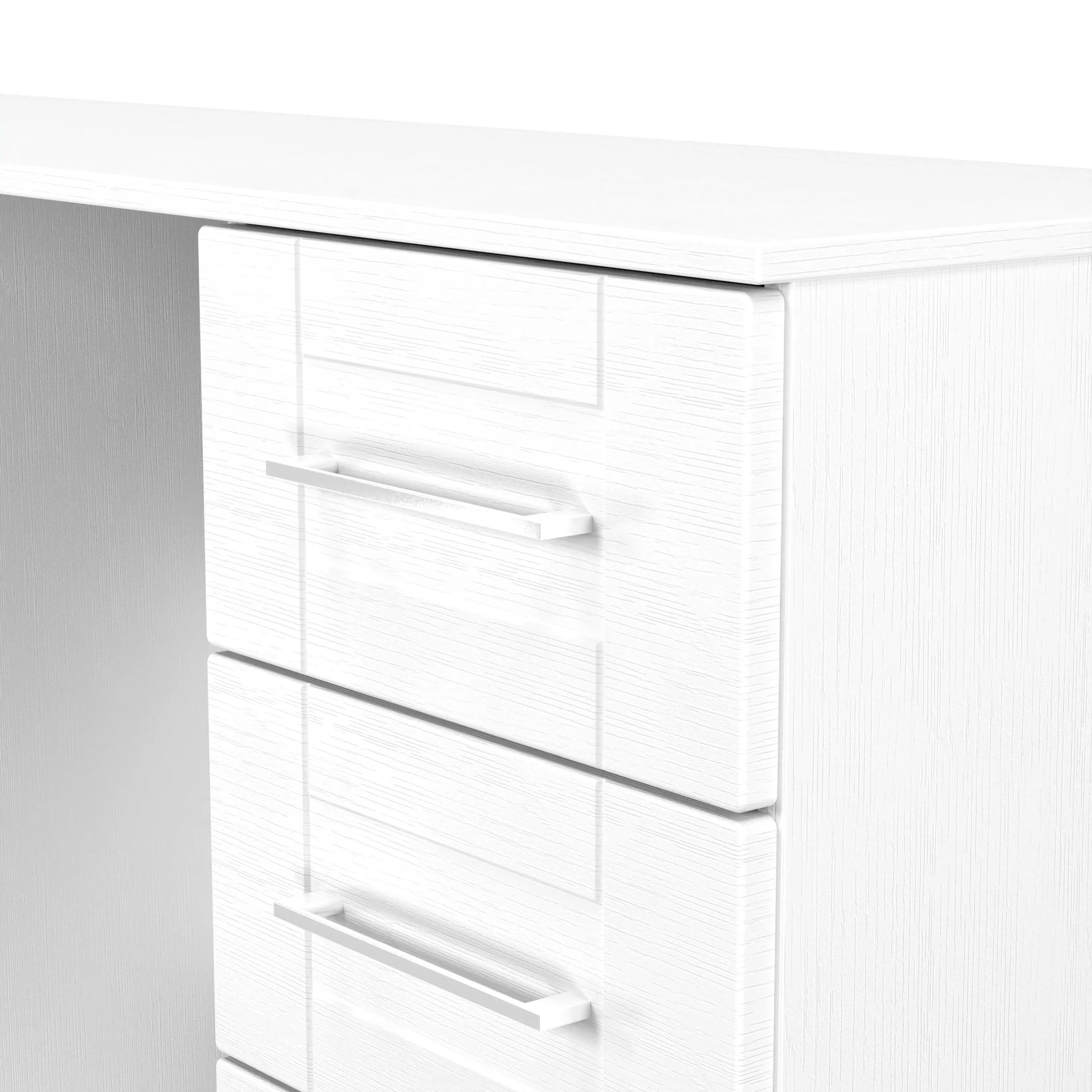 Malton Ready Assembled Double Pedestal Desk in White Ash - Image 5