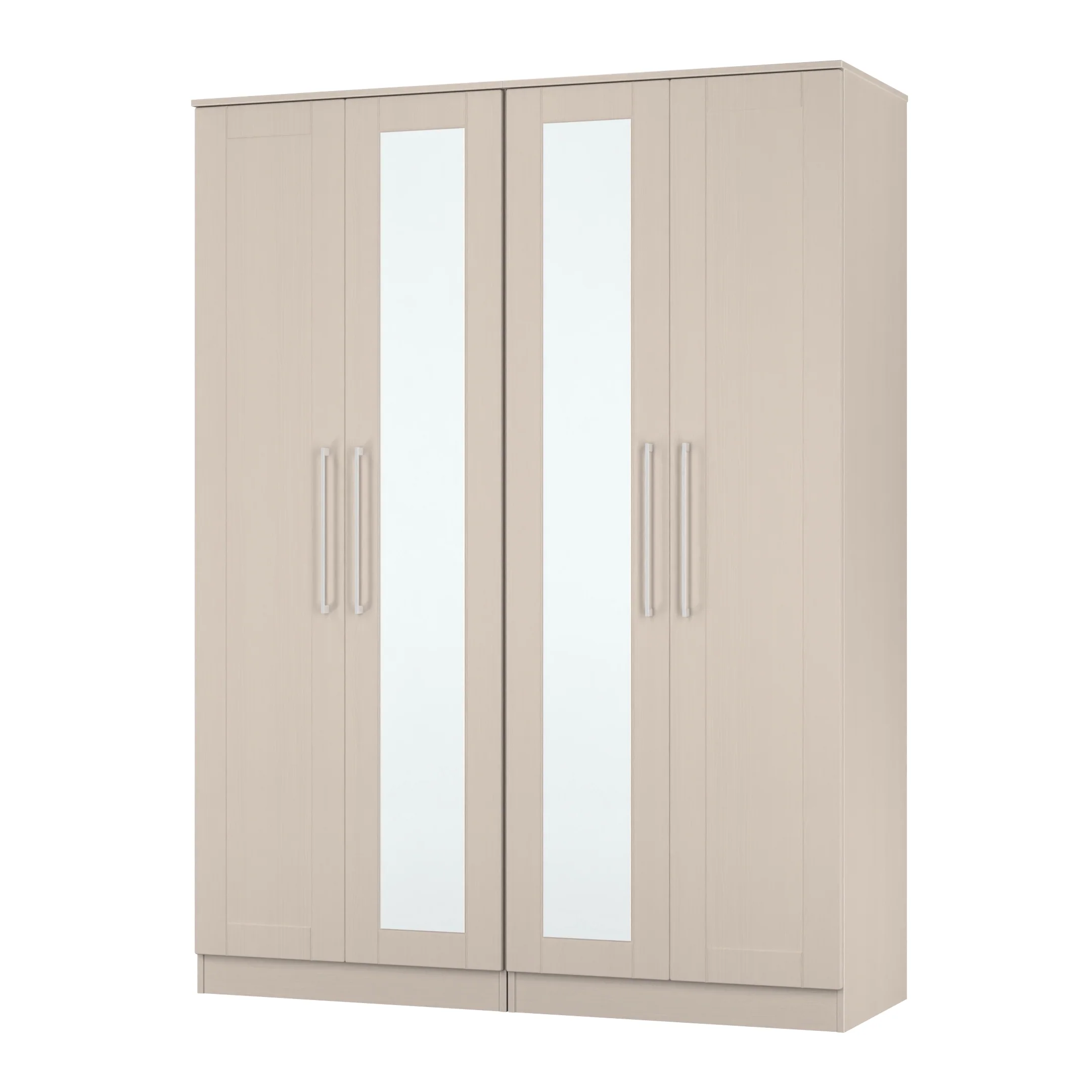 Malton Ready Assembled Tall 4 Door 2 Centre Mirrors In Kashmir Ash - Image 4