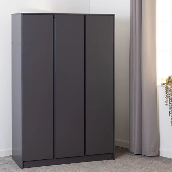 MALVERN 3 DOOR WARDROBE - GREY - Image 6