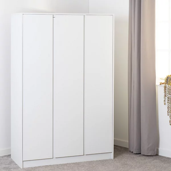 MALVERN 3 DOOR WARDROBE - WHITE - Image 6