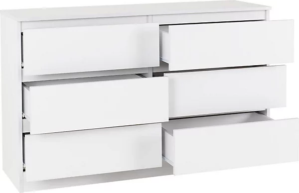 MALVERN 6 DRAWER CHEST - WHITE - Image 3