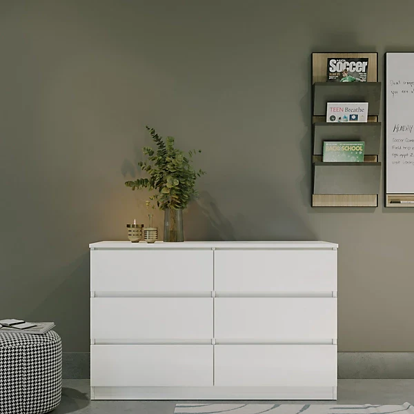 MALVERN 6 DRAWER CHEST - WHITE - Image 7