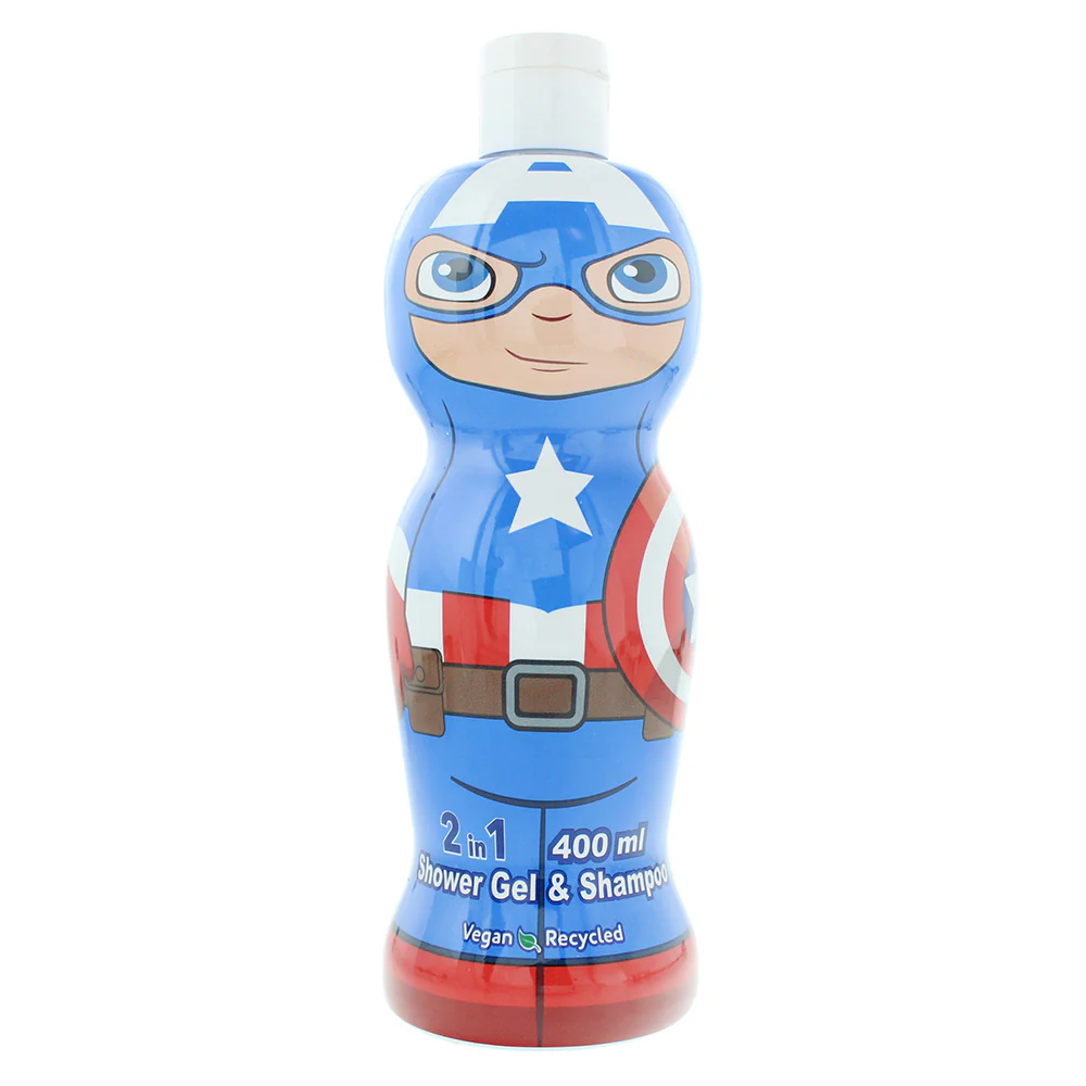 Marvel Captain America 2 In 1 Shower Gel & Shampoo 400ml